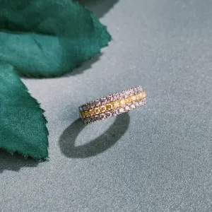 PT900 and 18K Yellow Gold Yellow Diamond Ring