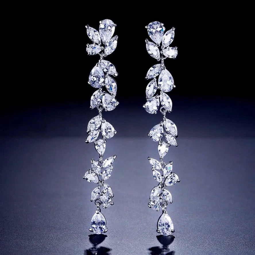 "Magdalene" - Cubic Zirconia Bridal Earrings - Available in Silver, Rose Gold and Yellow Gold