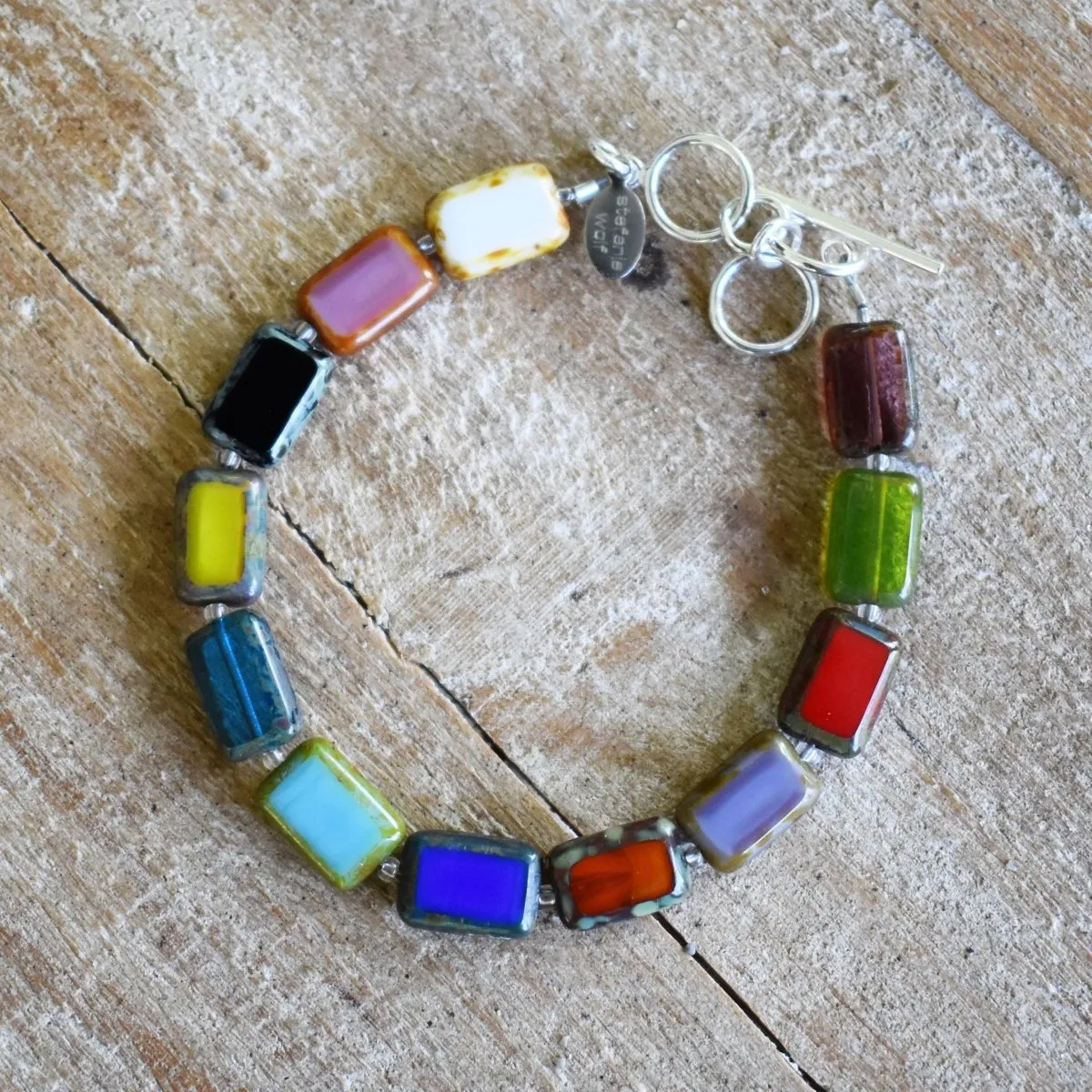 Rainbow Beaded Bracelet, Glass Beaded Bracelet