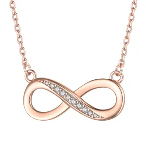 Rose Gold Infinity Necklace for Women Cubic Zirconia Infinity Necklace Sterling Silver Jewelry Birthday Christmas Gift for Her Wife Mom