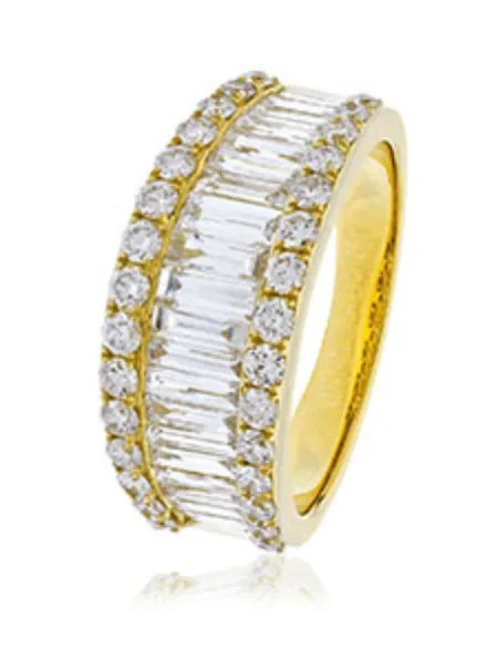 Round & Baguette Diamond Dress Ring