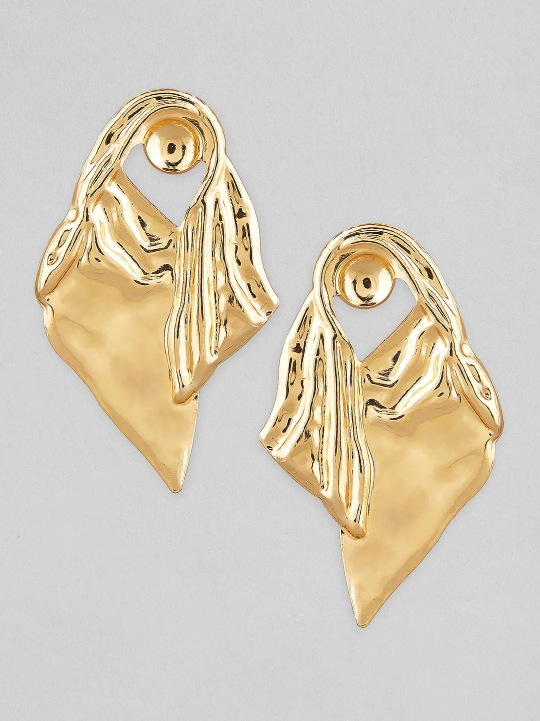 Rubans Voguish Set Of 2 Gold Toned With Pearl Studded Statement Earrings.