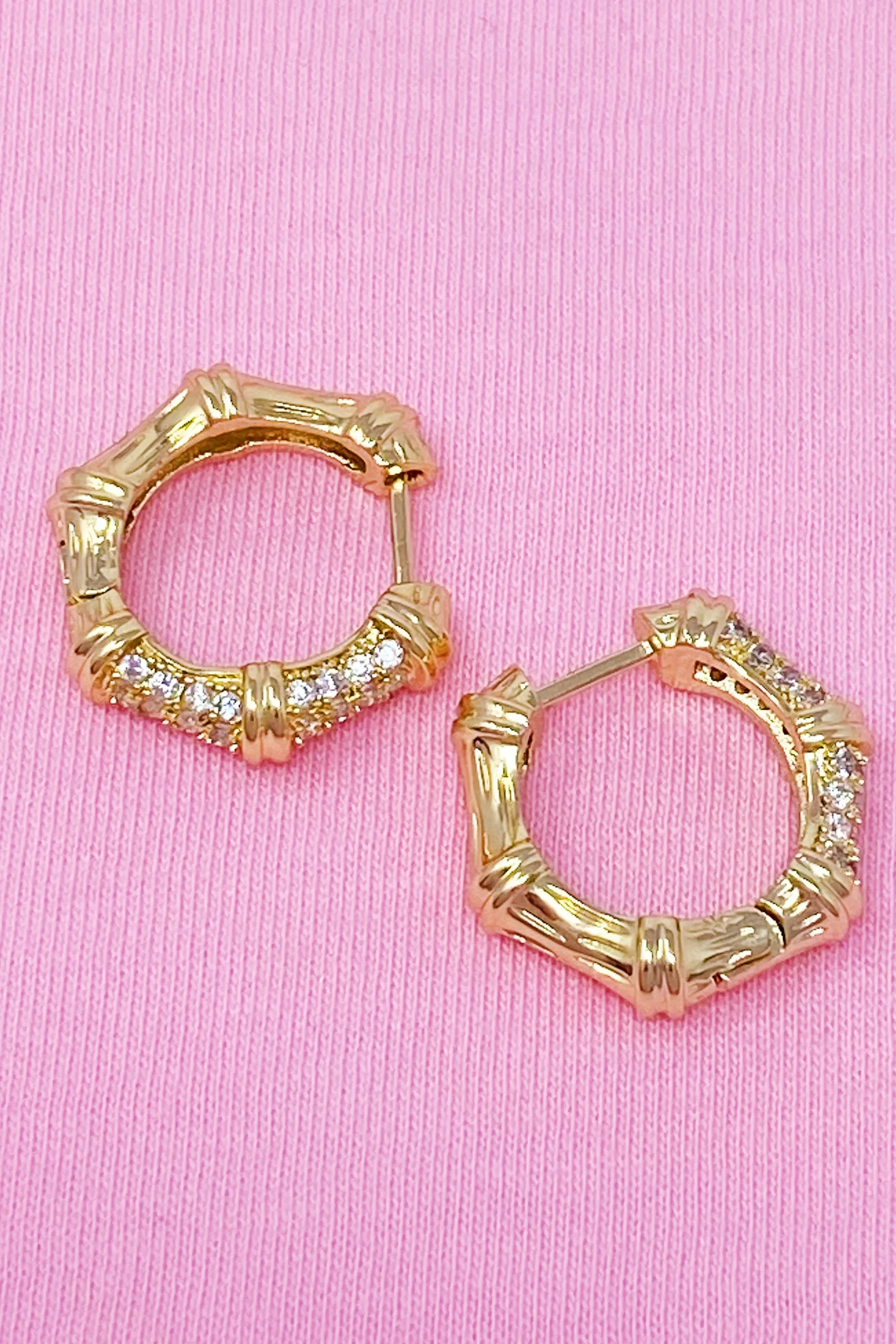 Shine Bamboo Reversible Hoop Earrings