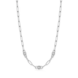 Silver Orb Link Chunky Chain Necklace