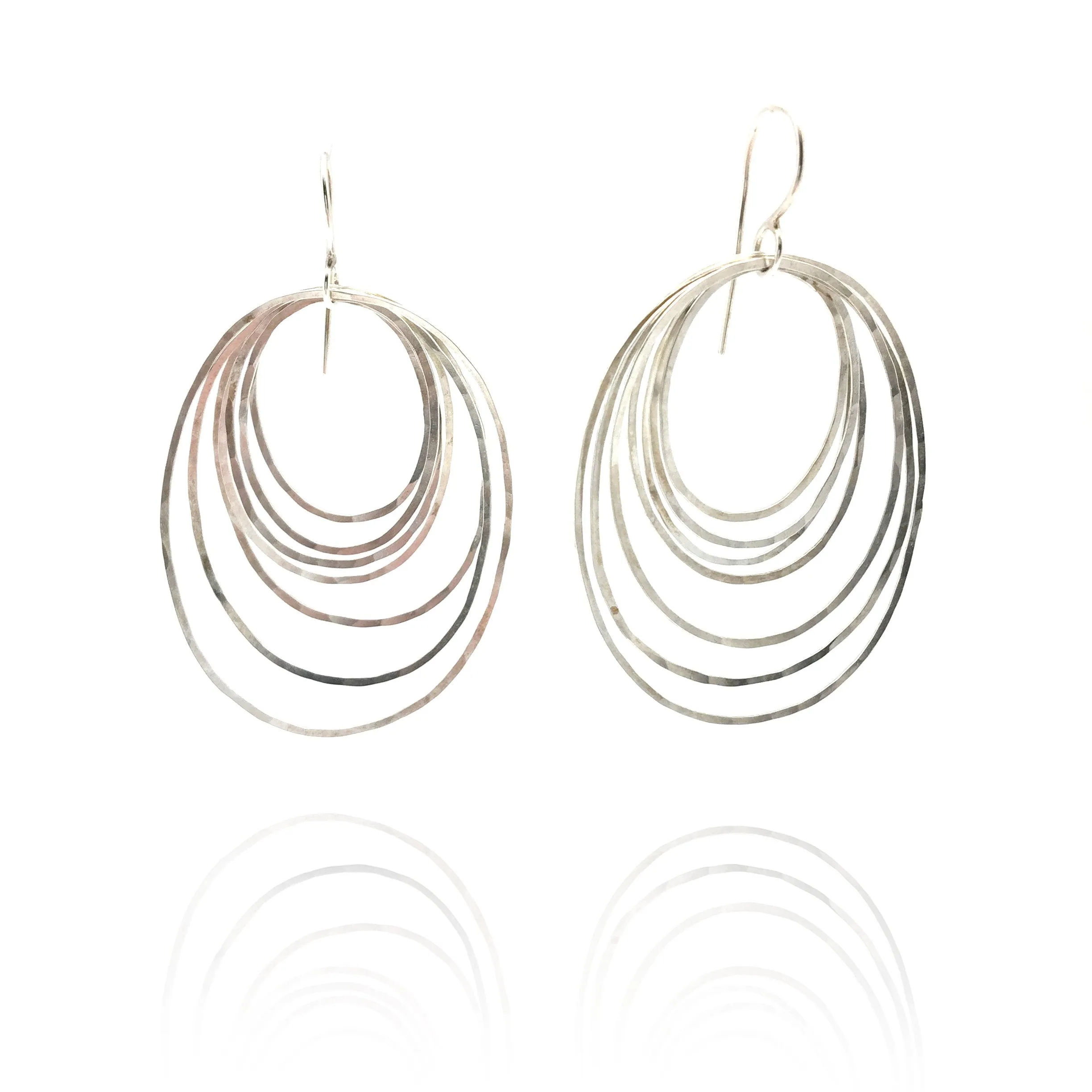 Silver Ripple Earrings - Large