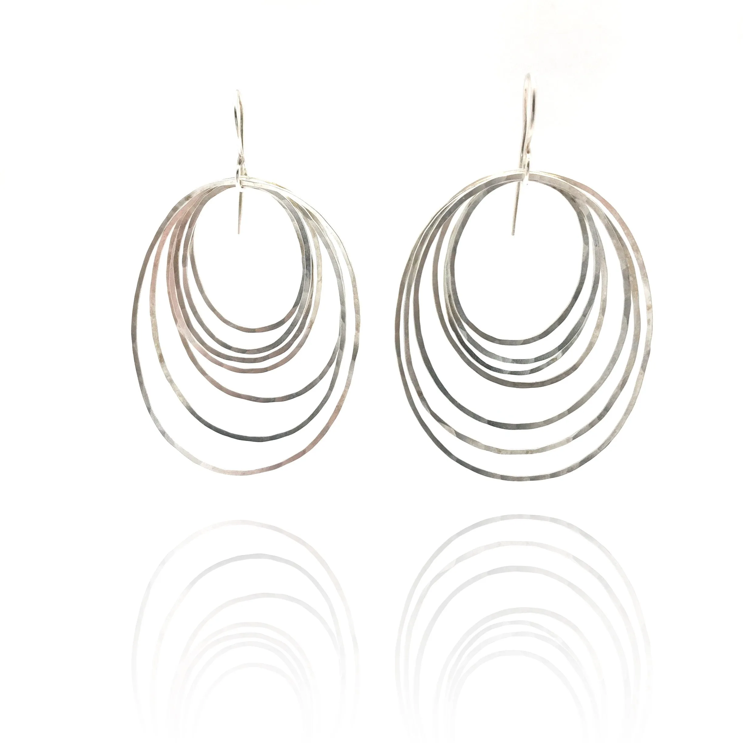 Silver Ripple Earrings - Large