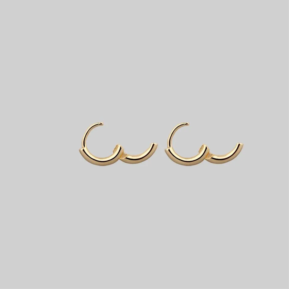 Simple Gold Clicker Hoop Earrings - 10mm