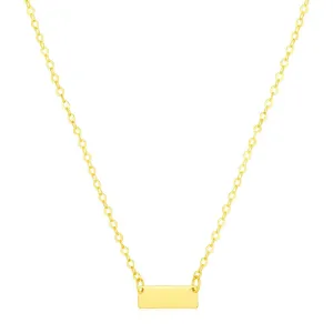 Size: 18'' - 14k Yellow Gold Polished Mini Bar Necklace