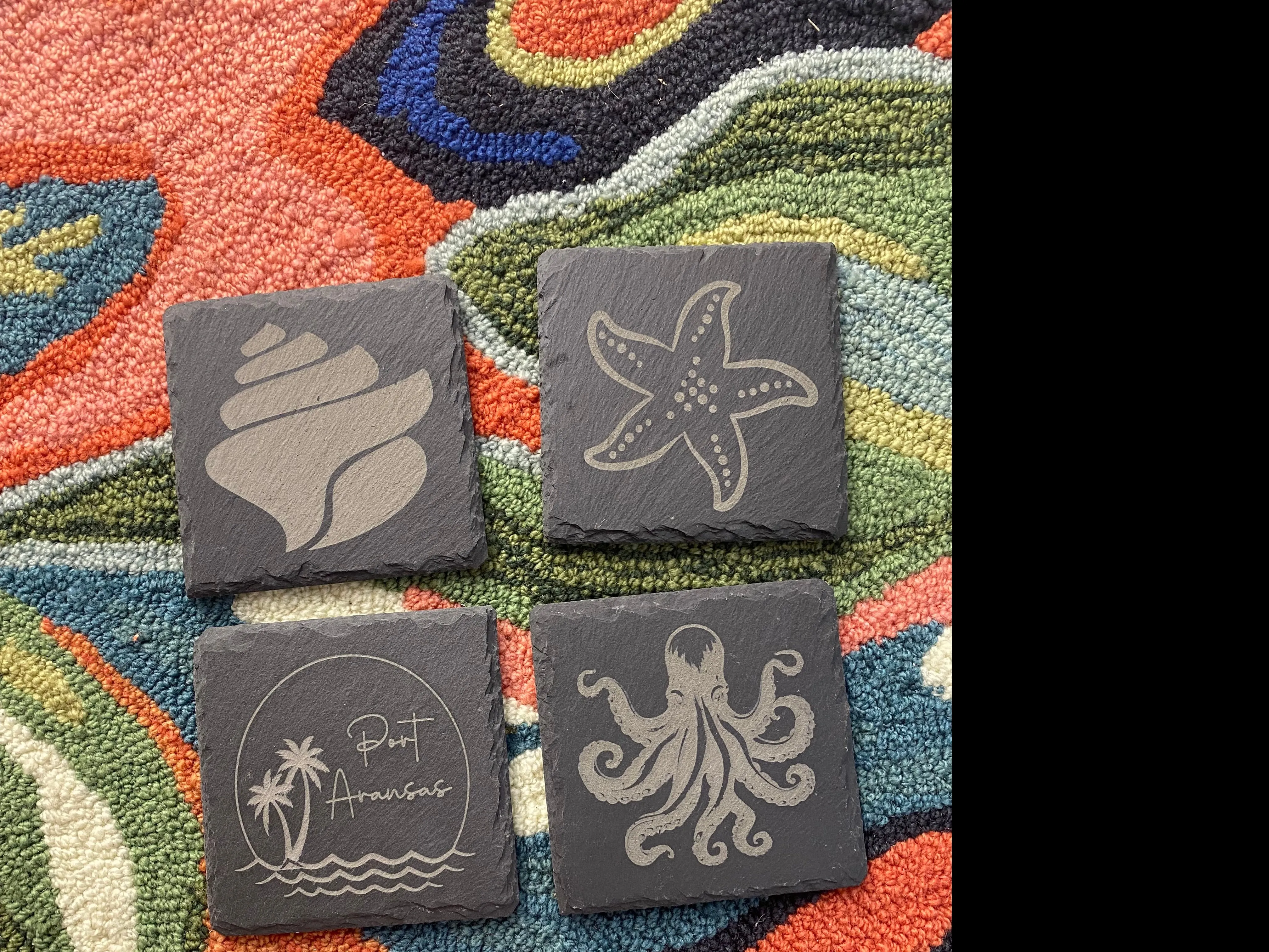 Slate Coaster Set- Port A Palm Mix