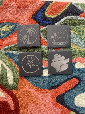 Slate Coaster Set- Port A Palm Mix