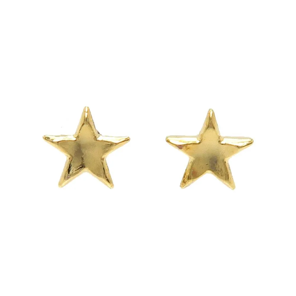 Small Star 18K Gold Post Studs