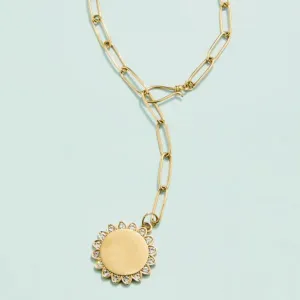 Spartina Splash Flower Drop Medallion Necklace