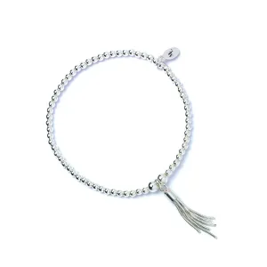 Sterling Silver Tassel Ball Bead Bracelet