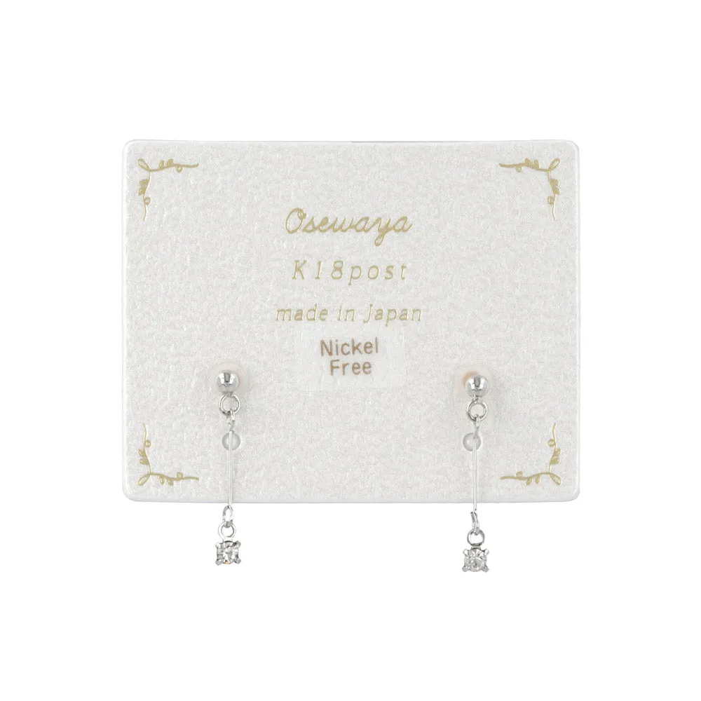 Stick Stone 18K Gold Post Earrings