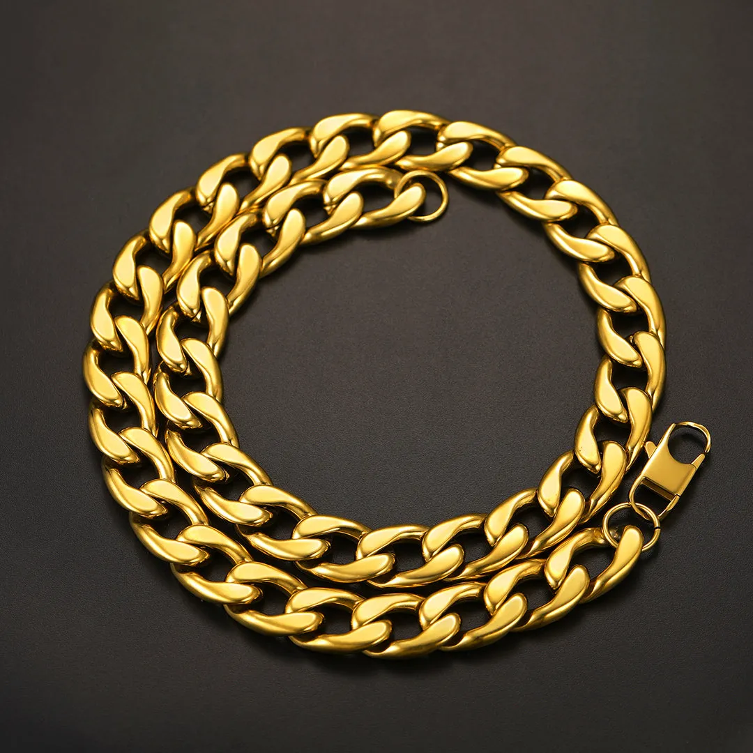 Sturdy Cuban Link Chain Necklace For Men 5/9/12/15MM Width