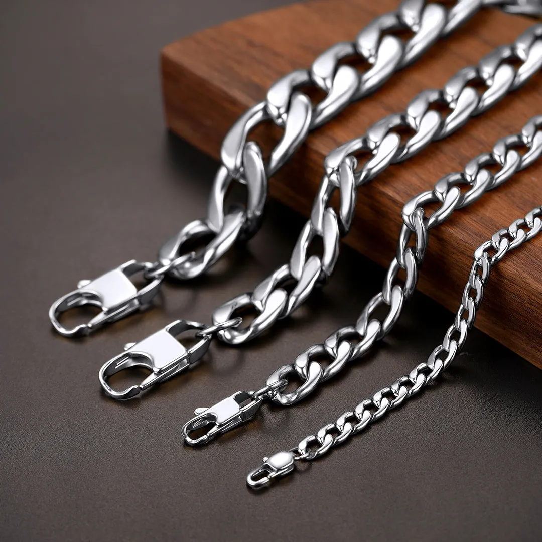 Sturdy Cuban Link Chain Necklace For Men 5/9/12/15MM Width