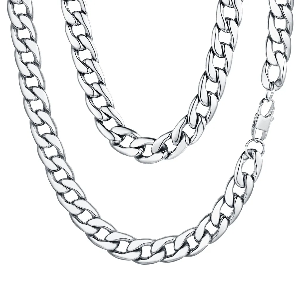 Sturdy Cuban Link Chain Necklace For Men 5/9/12/15MM Width