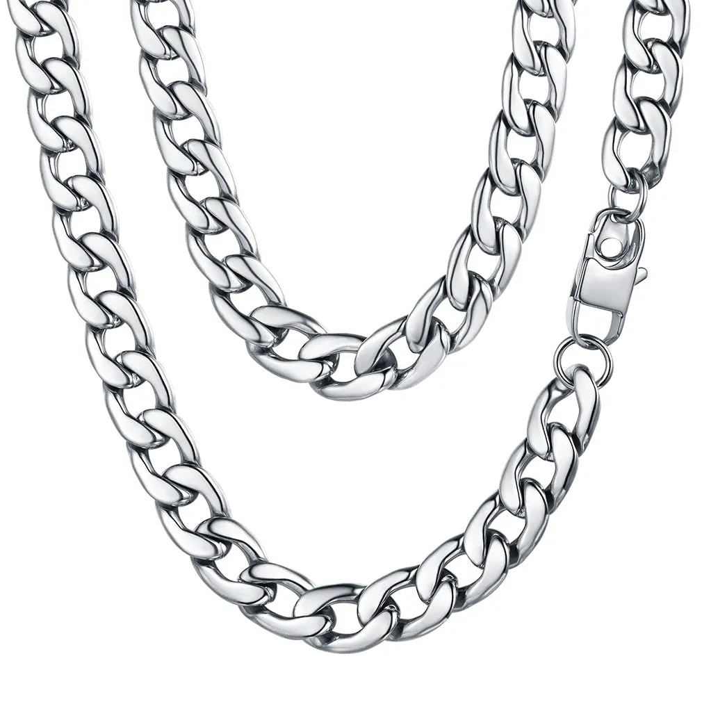 Sturdy Cuban Link Chain Necklace For Men 5/9/12/15MM Width