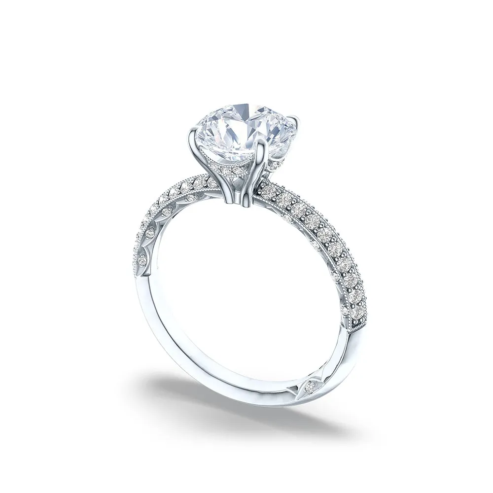 Tacori Sculpted Crescent Round Engagement Ring Setting