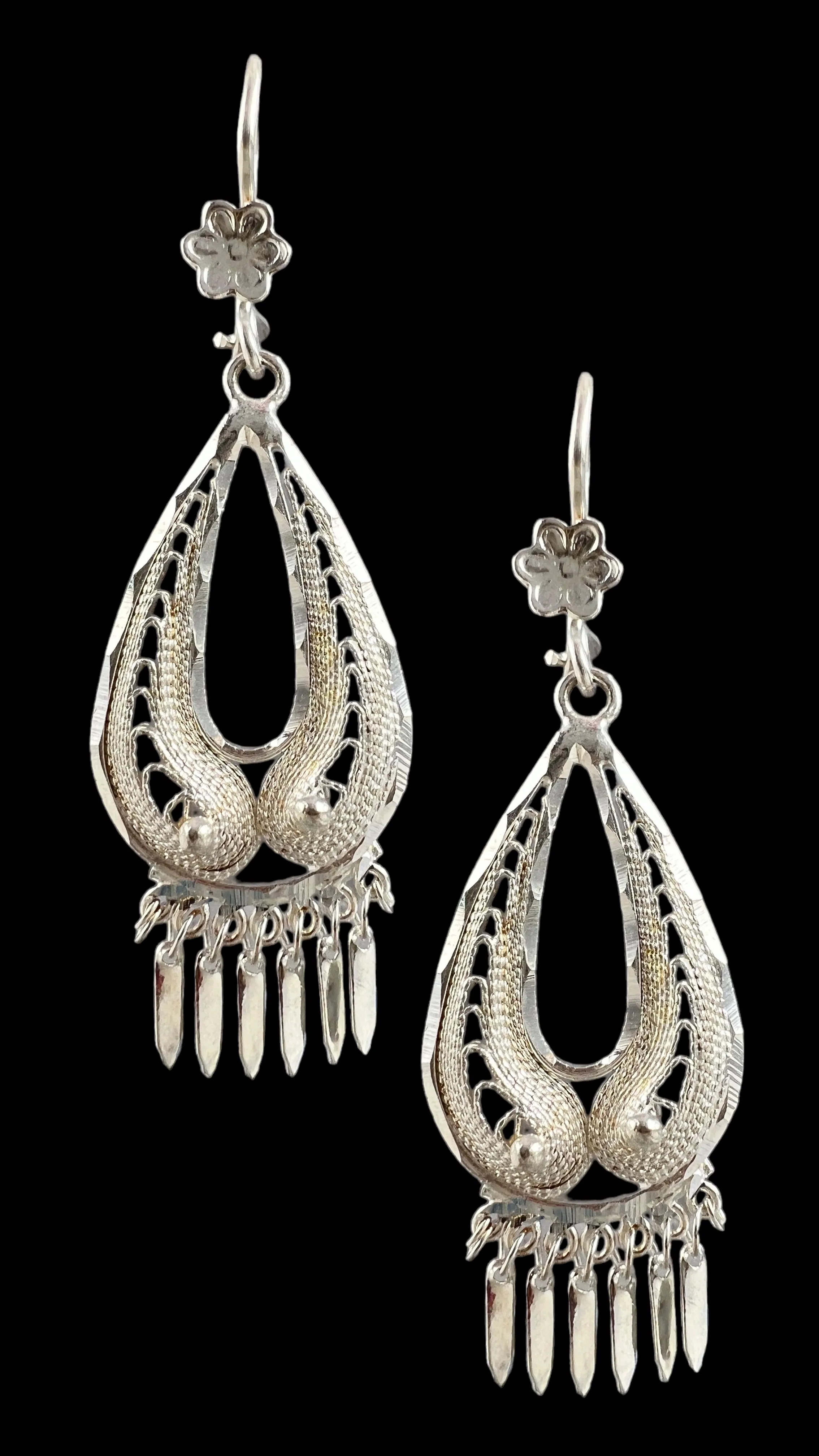 Teardrop Filigree Earrings - Large