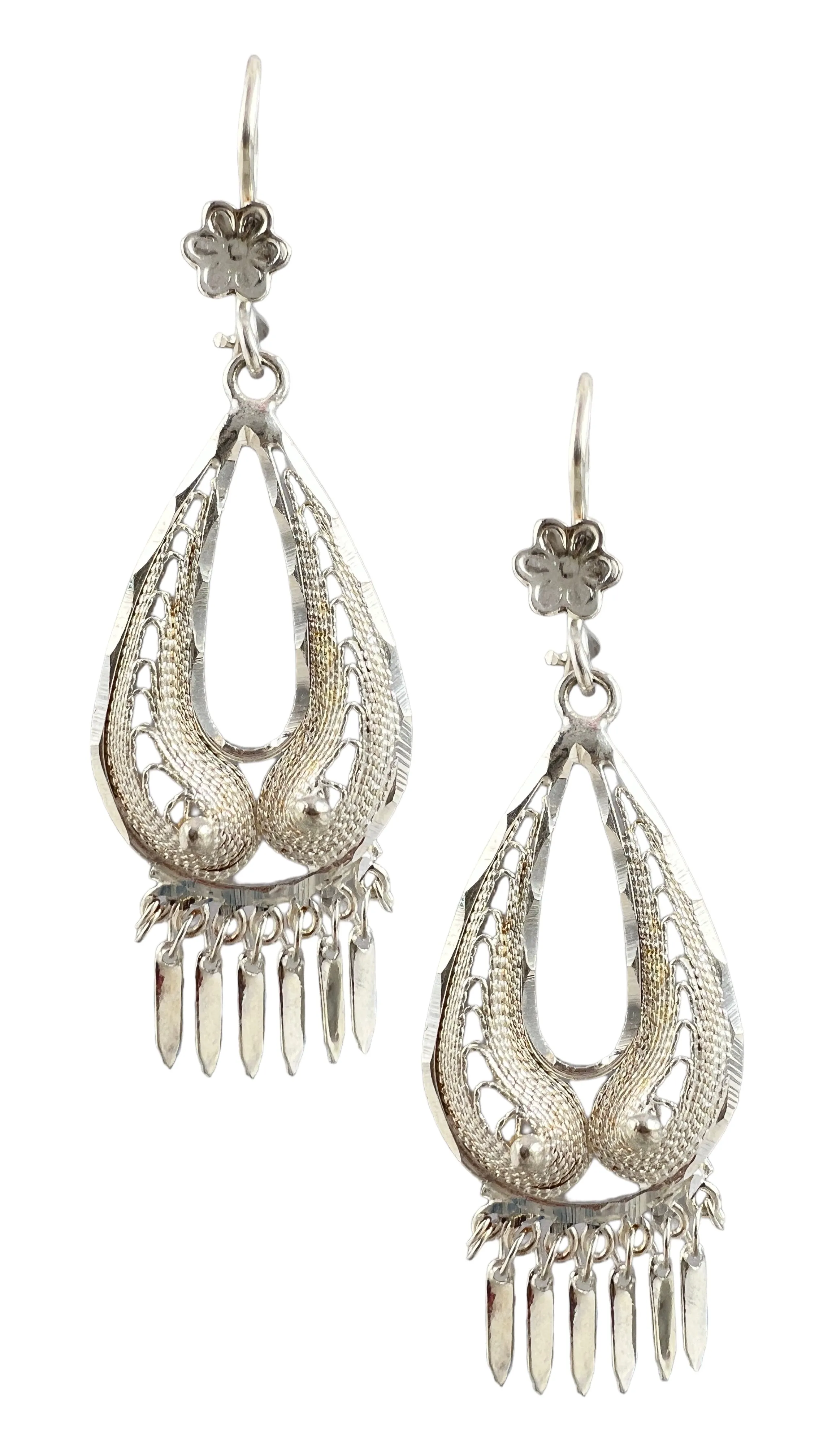 Teardrop Filigree Earrings - Large