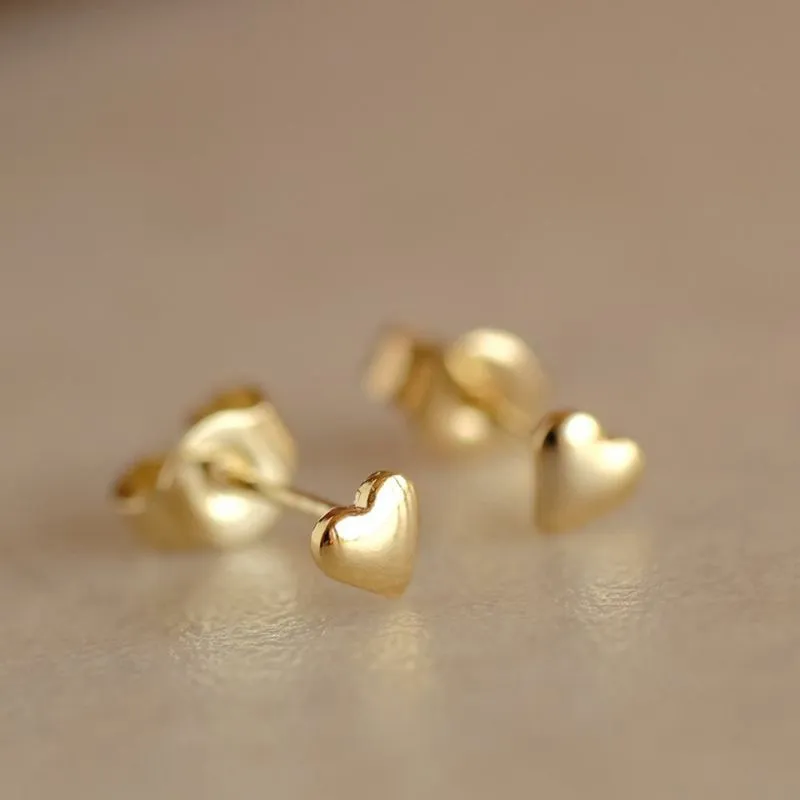 Teensy Heart 18K Gold Post Studs