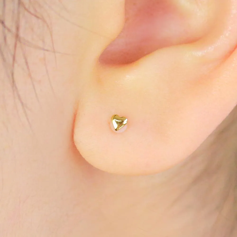 Teensy Heart 18K Gold Post Studs