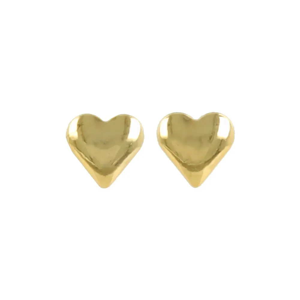 Teensy Heart 18K Gold Post Studs