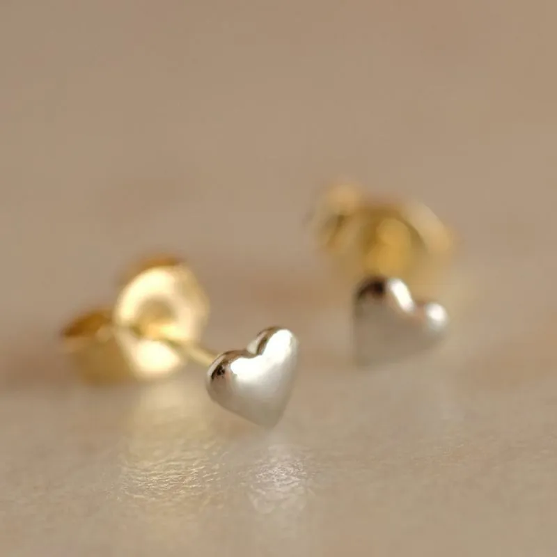 Teensy Heart 18K Gold Post Studs