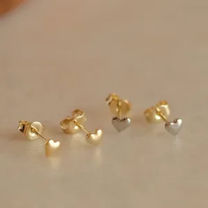 Teensy Heart 18K Gold Post Studs