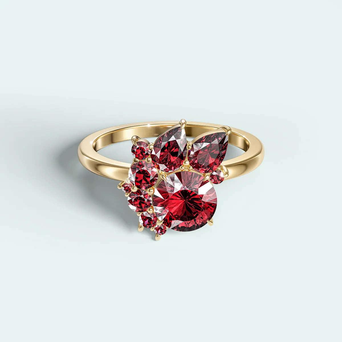 The Estrella Ring - Rubies