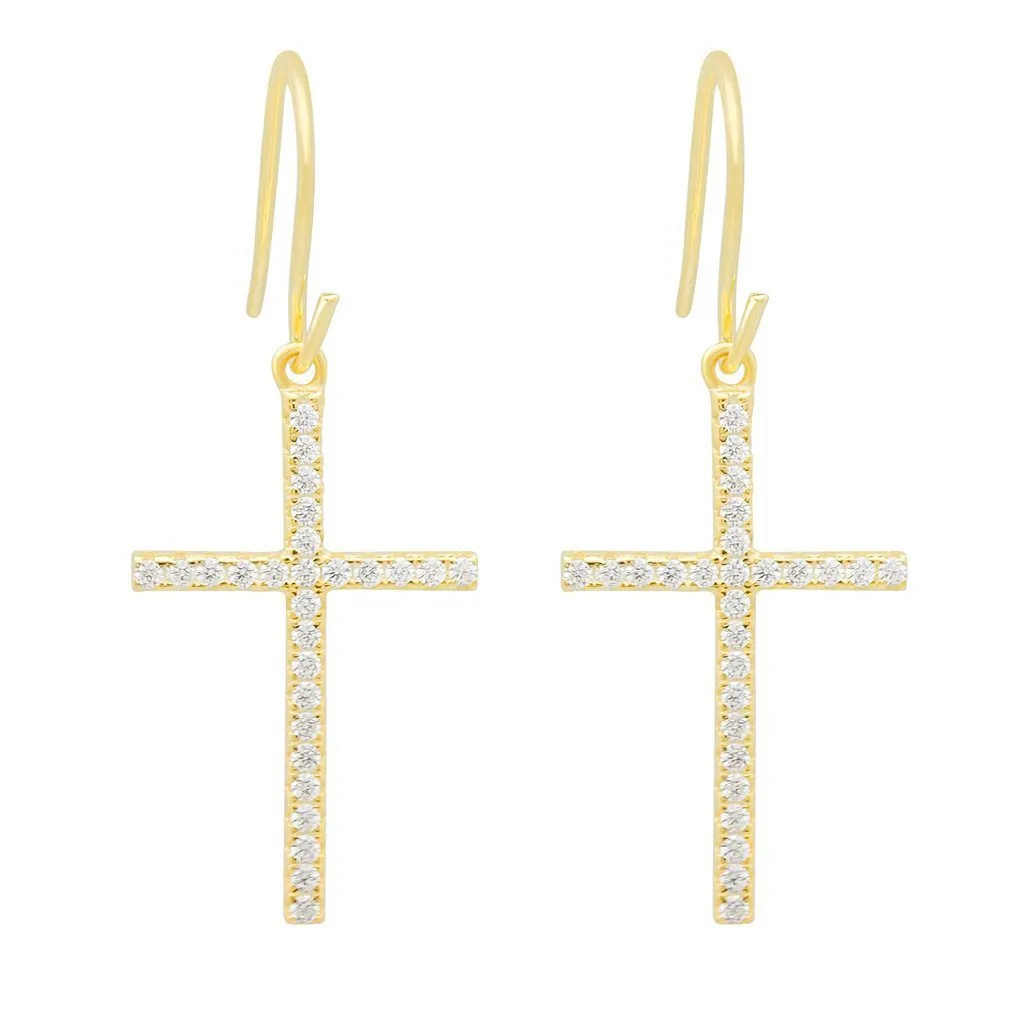 The Thin Cross Earrings (.925 Sterling Silver)