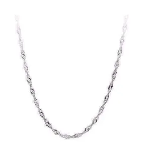 Thin Sterling Silver Fine 1.5mm Singapore Link Chain Necklace in 18, 20 or 22 inches