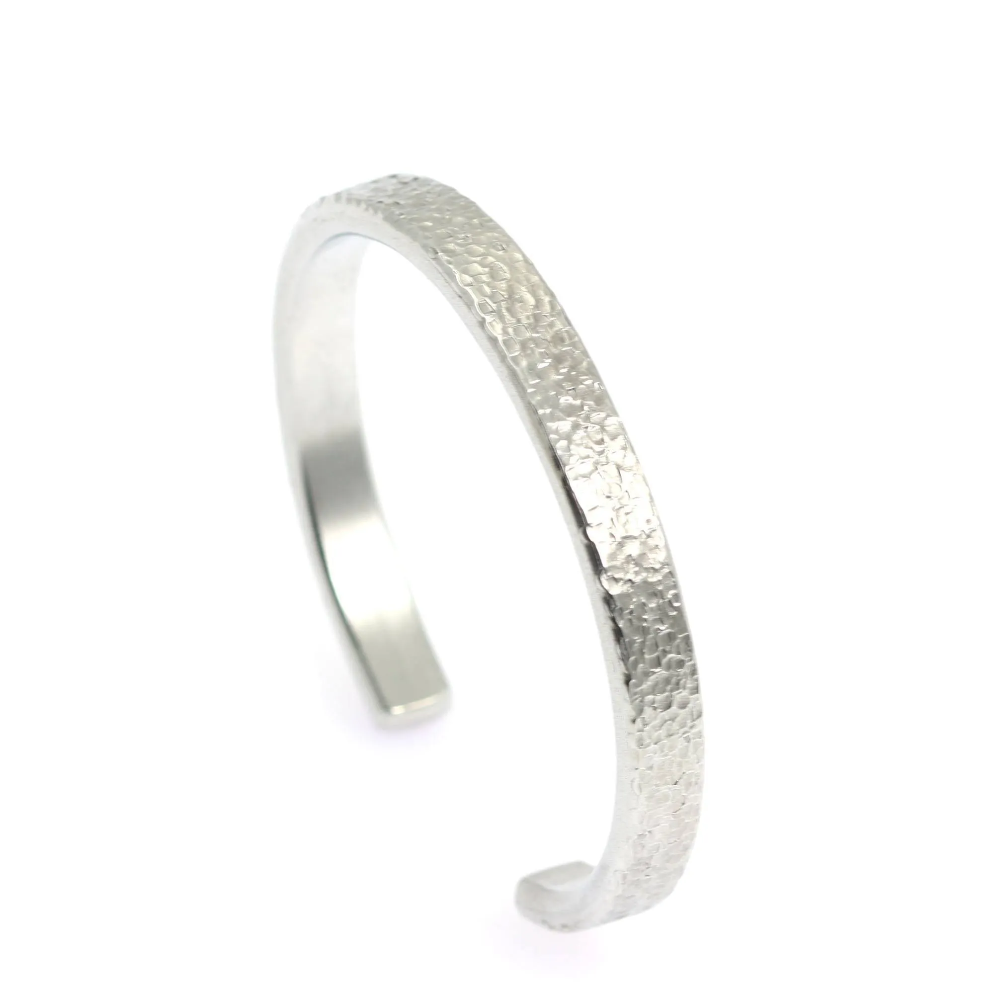 Thin Texturized Aluminum Cuff Bracelet