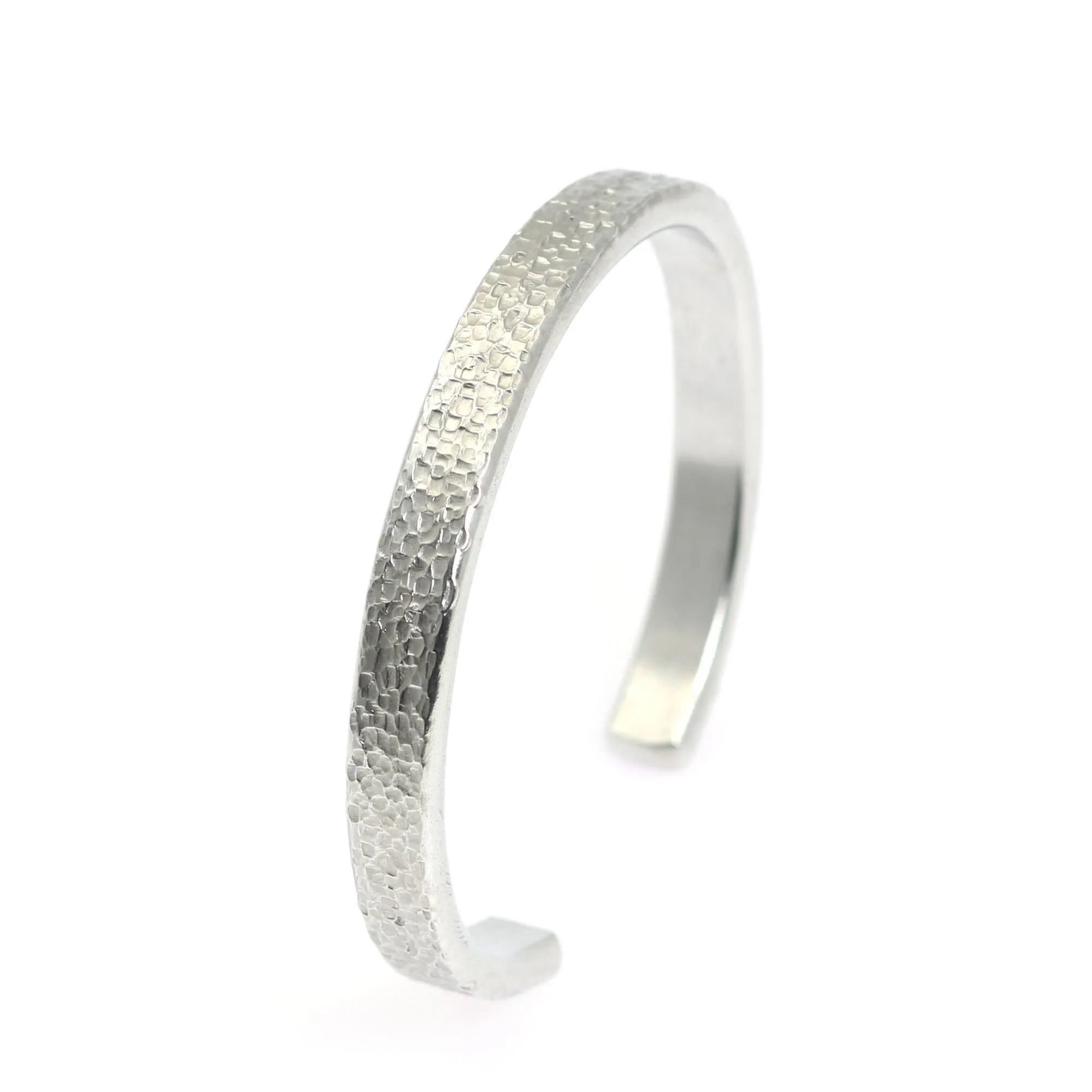 Thin Texturized Aluminum Cuff Bracelet