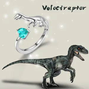 Tokyo Mart Velociraptor Dinosaur Charm Ring Open Sterling Silver Women Girls Jewelry Gift