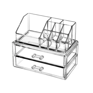 Transparent Cosmetic Organizer With 2 Drawers -8016