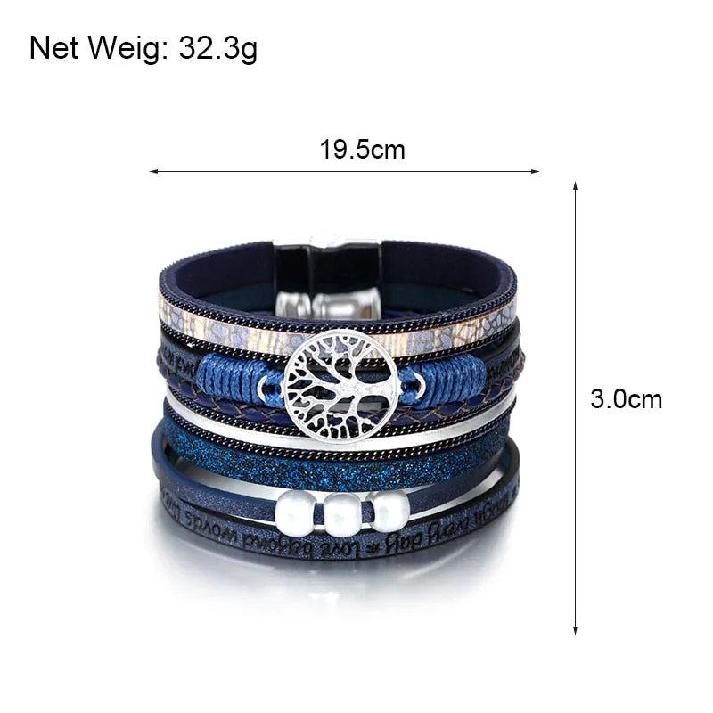 Tree Of Life Ladies Fashion Multilayer Bohemian Bracelets