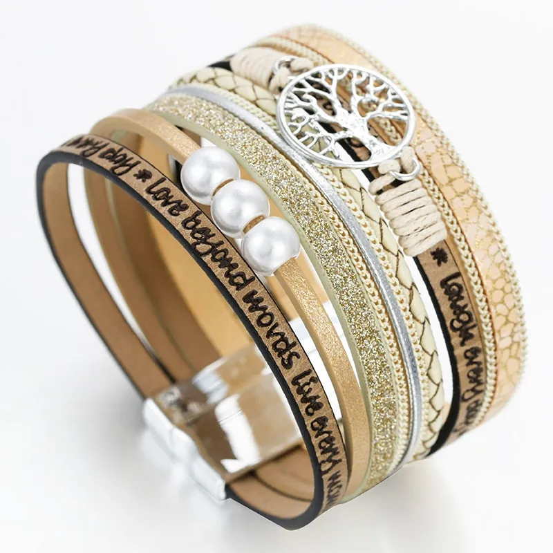 Tree Of Life Ladies Fashion Multilayer Bohemian Bracelets