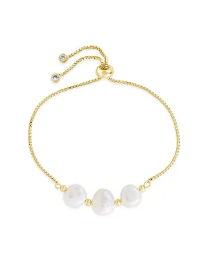 Triple Pearl Slider Bracelet