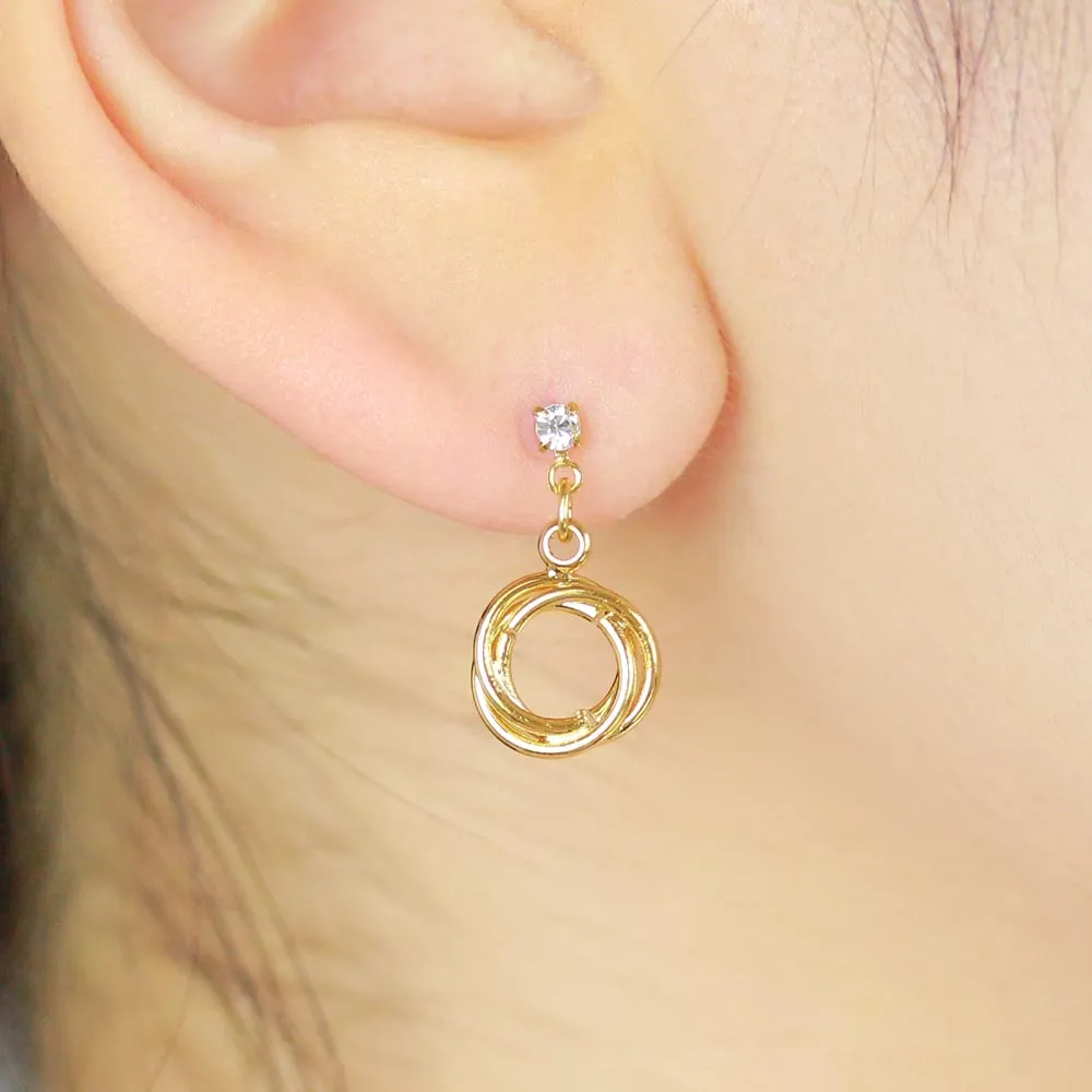 Twist Hoop 18K Gold Post Earrings