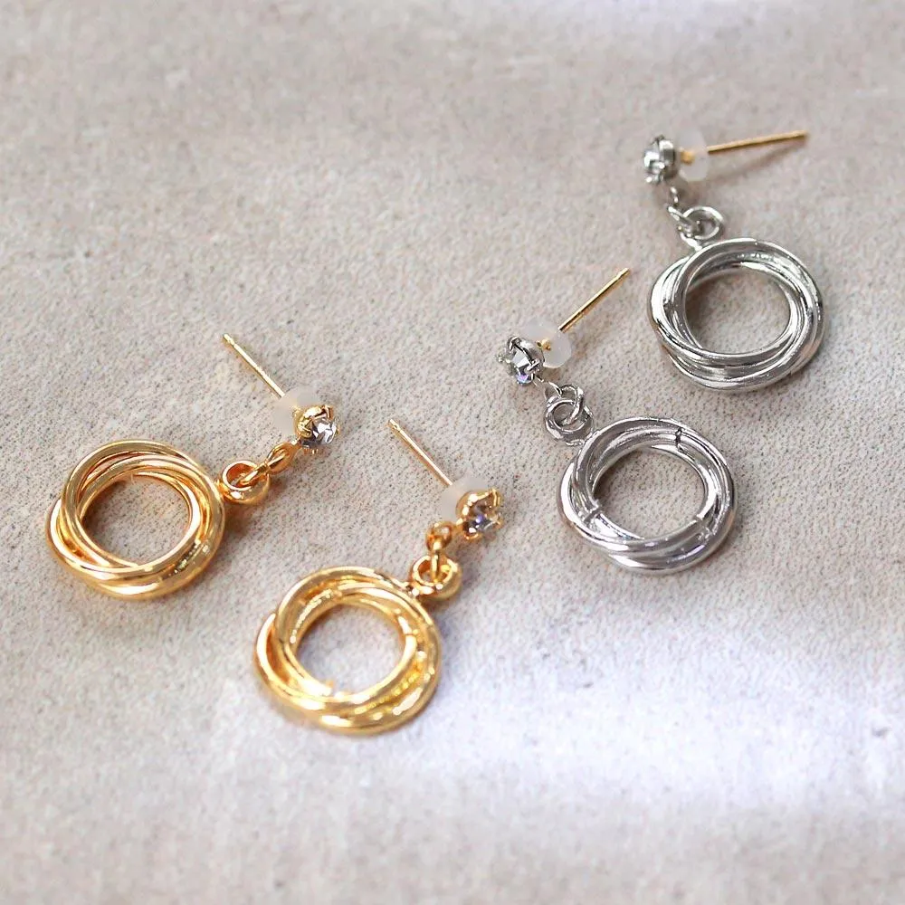 Twist Hoop 18K Gold Post Earrings