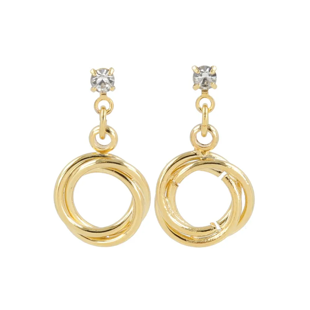 Twist Hoop 18K Gold Post Earrings