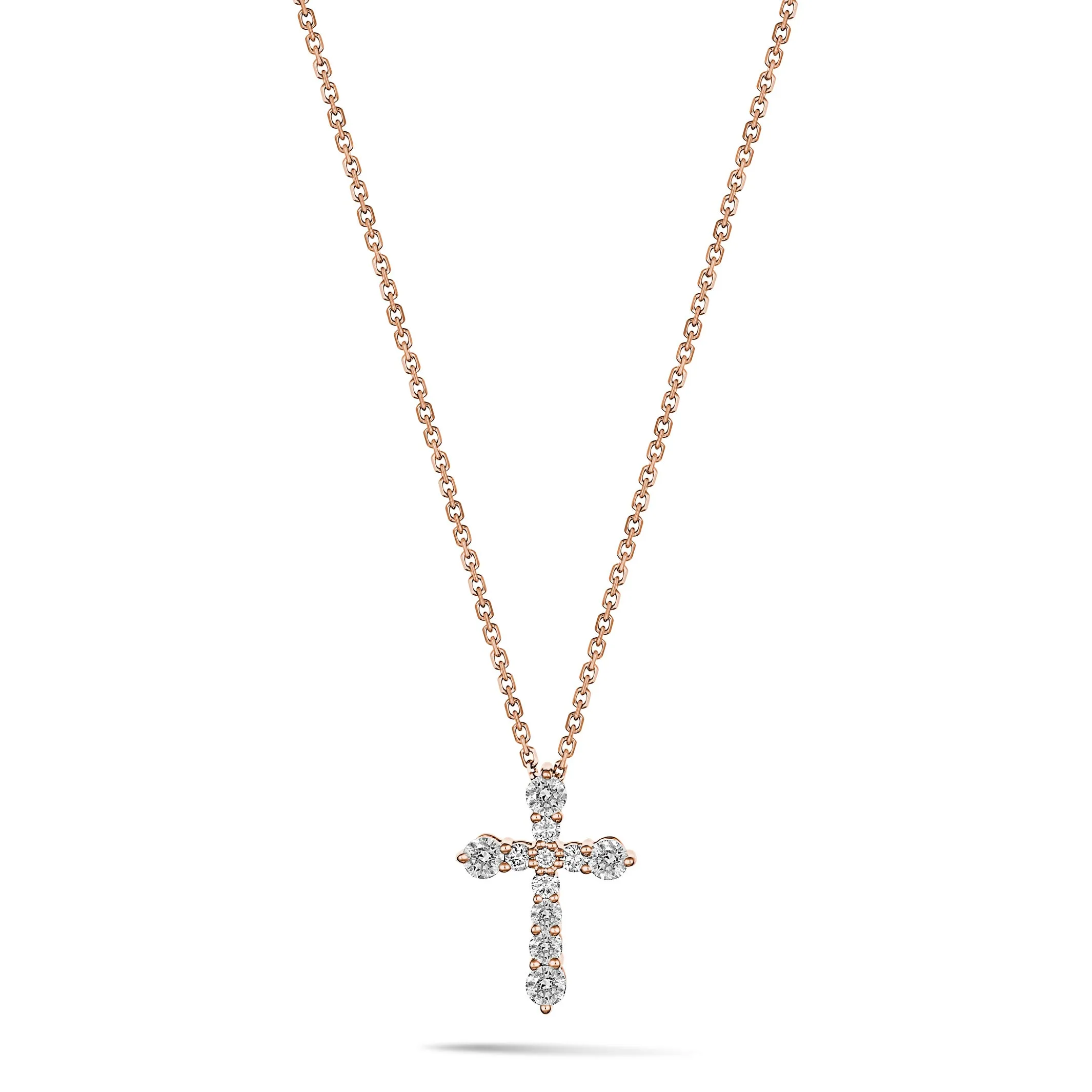 Valentina | Diamond Cross Necklace Rose Gold