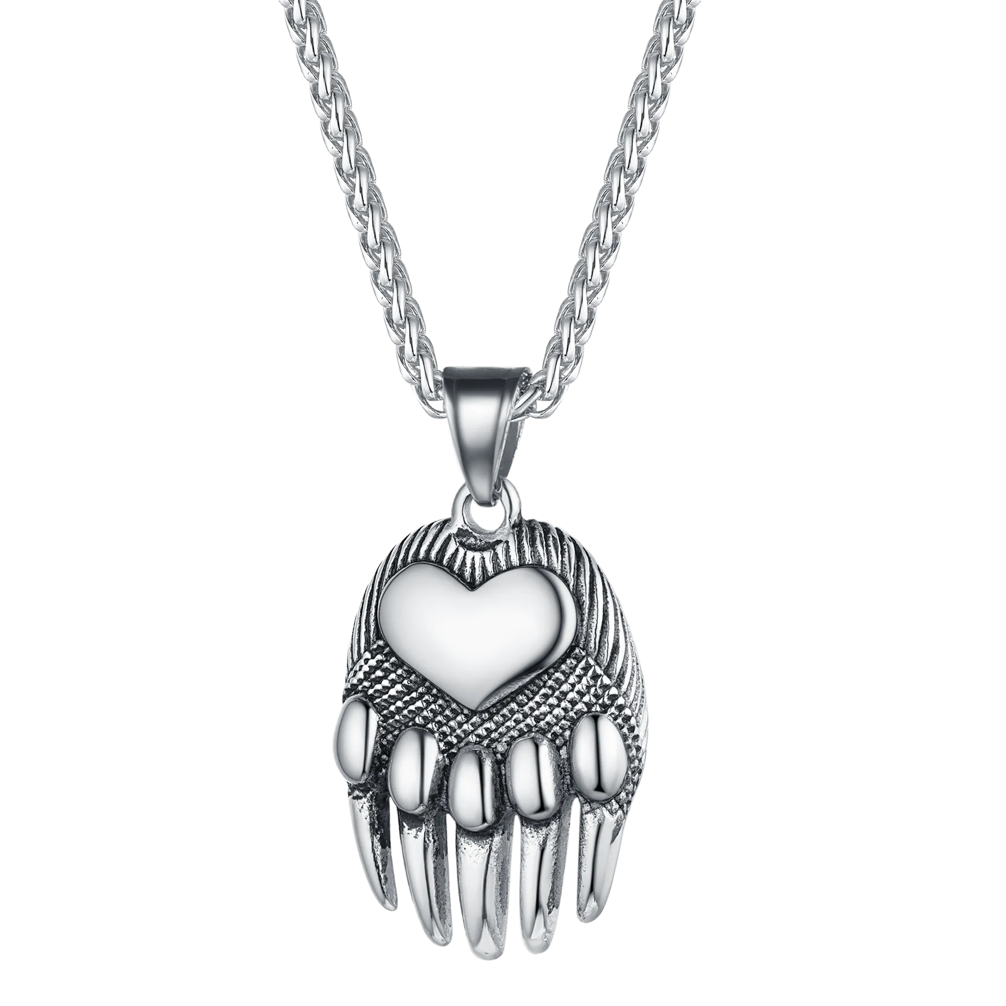 Viking Bear Paw Pendant Necklace Jewelry for Men